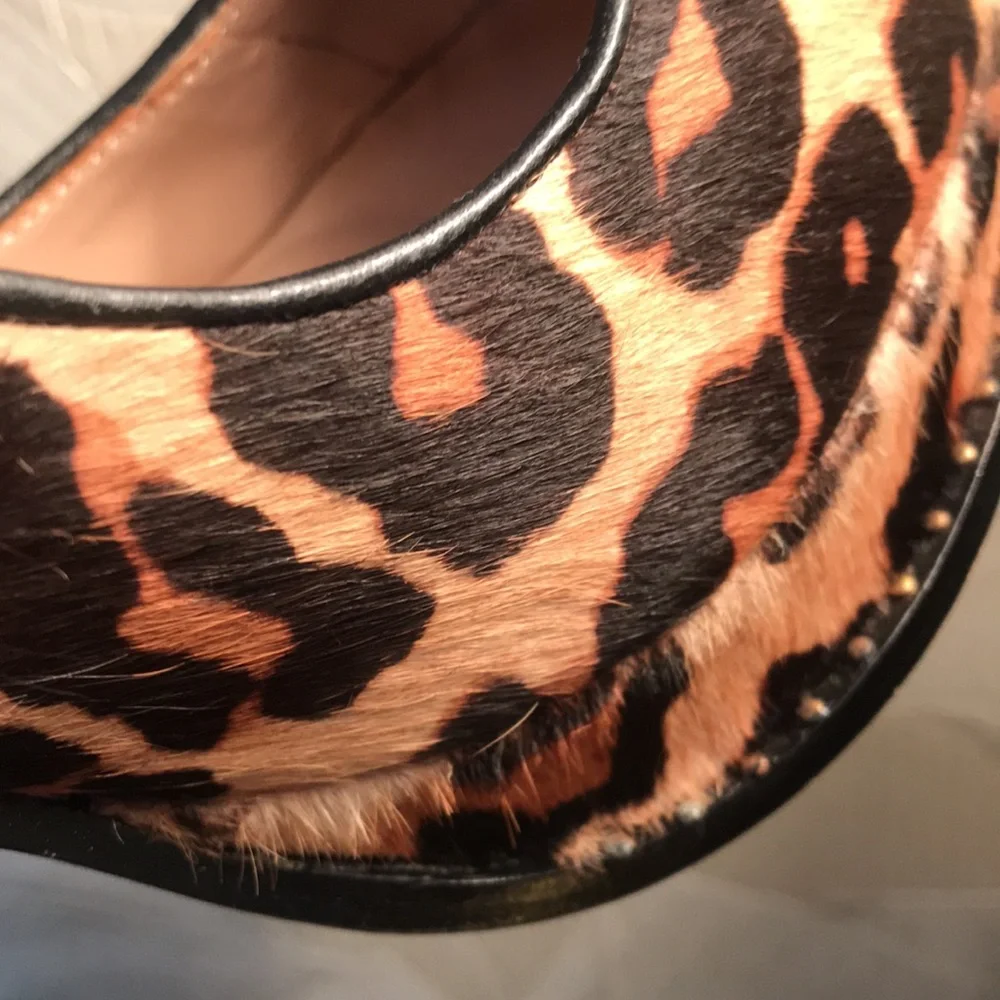 DKNY | Platform Wedge Faux Fur Animal Leopard Print Pumps